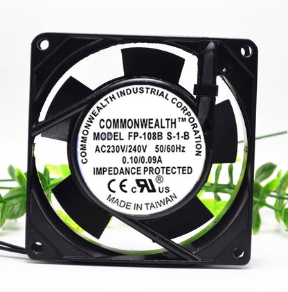 Commonwealth FP-108B S-1-B 9025 AC230V/240V 0.10A/0.09A 9CM Metal Cooling Fan