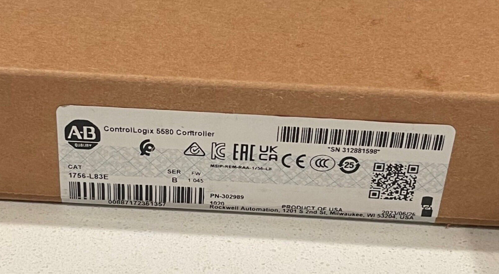 Allen-Bradley 1756-L83E ControlLogix 5580 Controller - ALLEN-BRADLEY