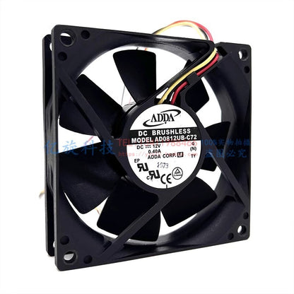 ADDA AD0812UB-C72 8020 DC12V 0.20A 8CM 3-Wire Dual Ball Cooling Fan