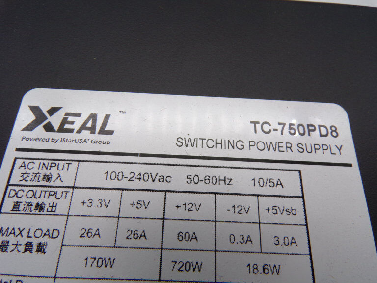 XEAL TC-750 PD8 POWER SUPPLY - XEAL