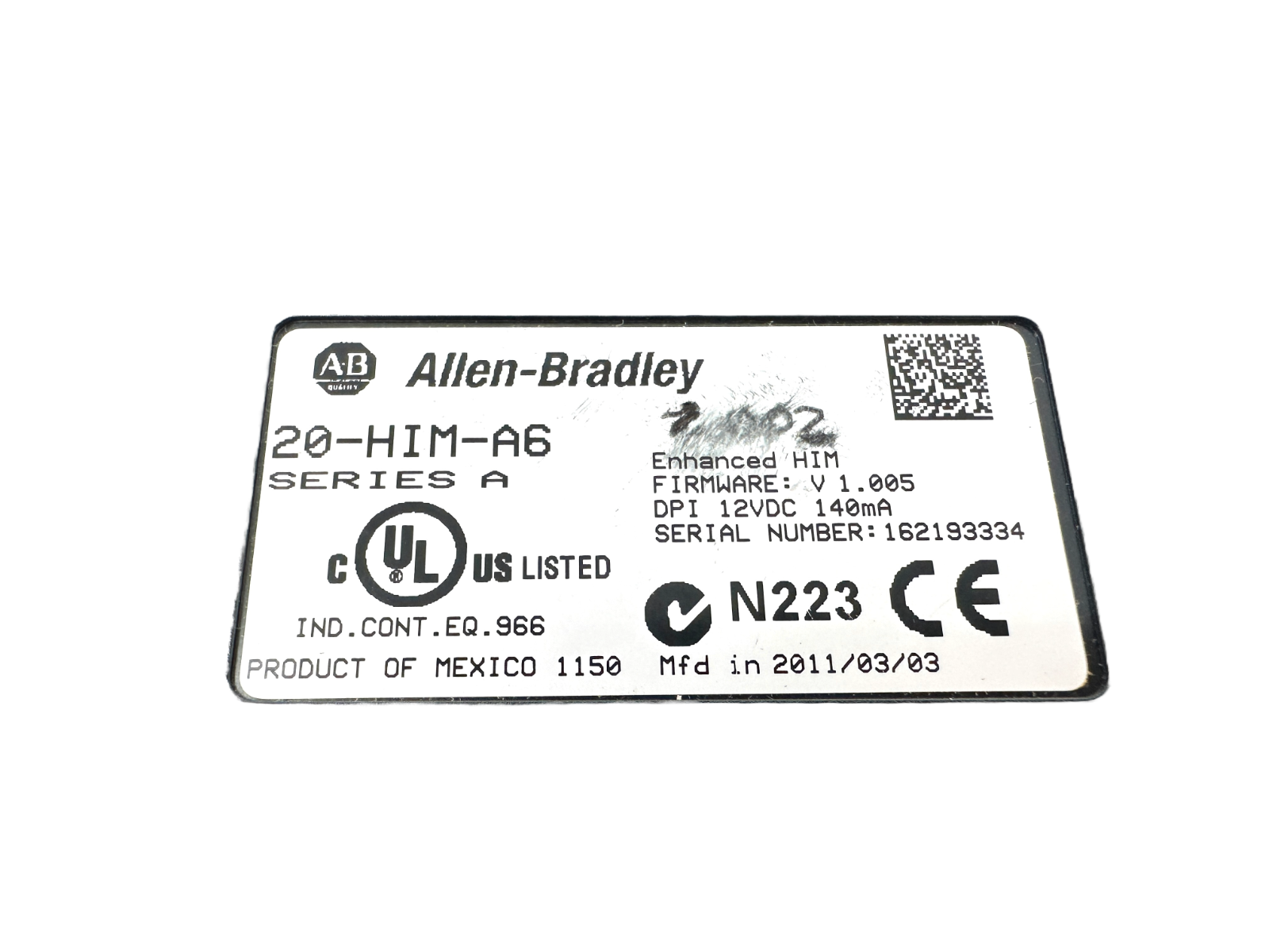 used Allen Bradley 20-HIM-A6 Keypad/Display - ALLEN BRADLEY