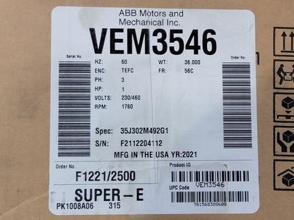 Baldor VEM3546 General Purpose Motor – Baldor VEM3546 General Purpose Motor - BALDOR