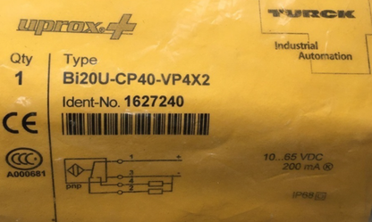 TURCK Bi20-CP40-VP4X2 Proximity Switch Sensor | Precision Proximity Switch with 20m Detection Range | Industrial grade sensor with accurate detection | TURCK Bi20-CP40-VP4X2 Proximity Switch Sensor - TURCK