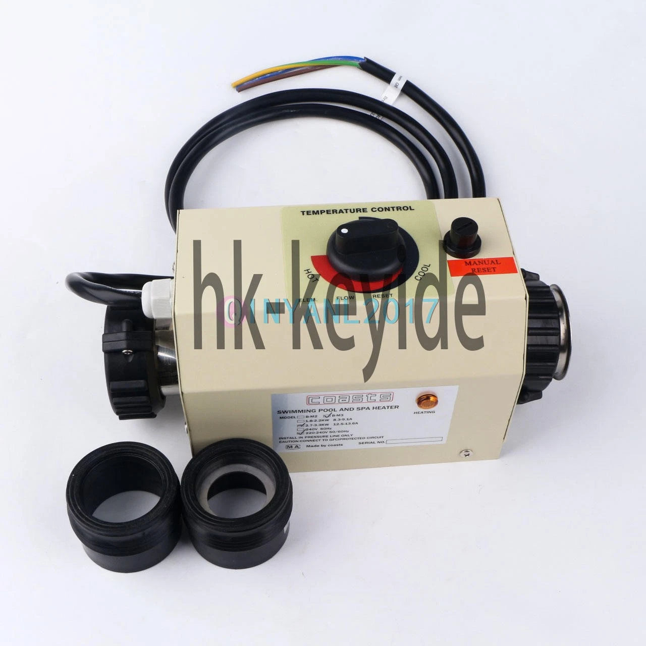 Electric Swimming Pool Heater SPA Water Bath Hot Tub Thermostat Heater 3KW B-M3