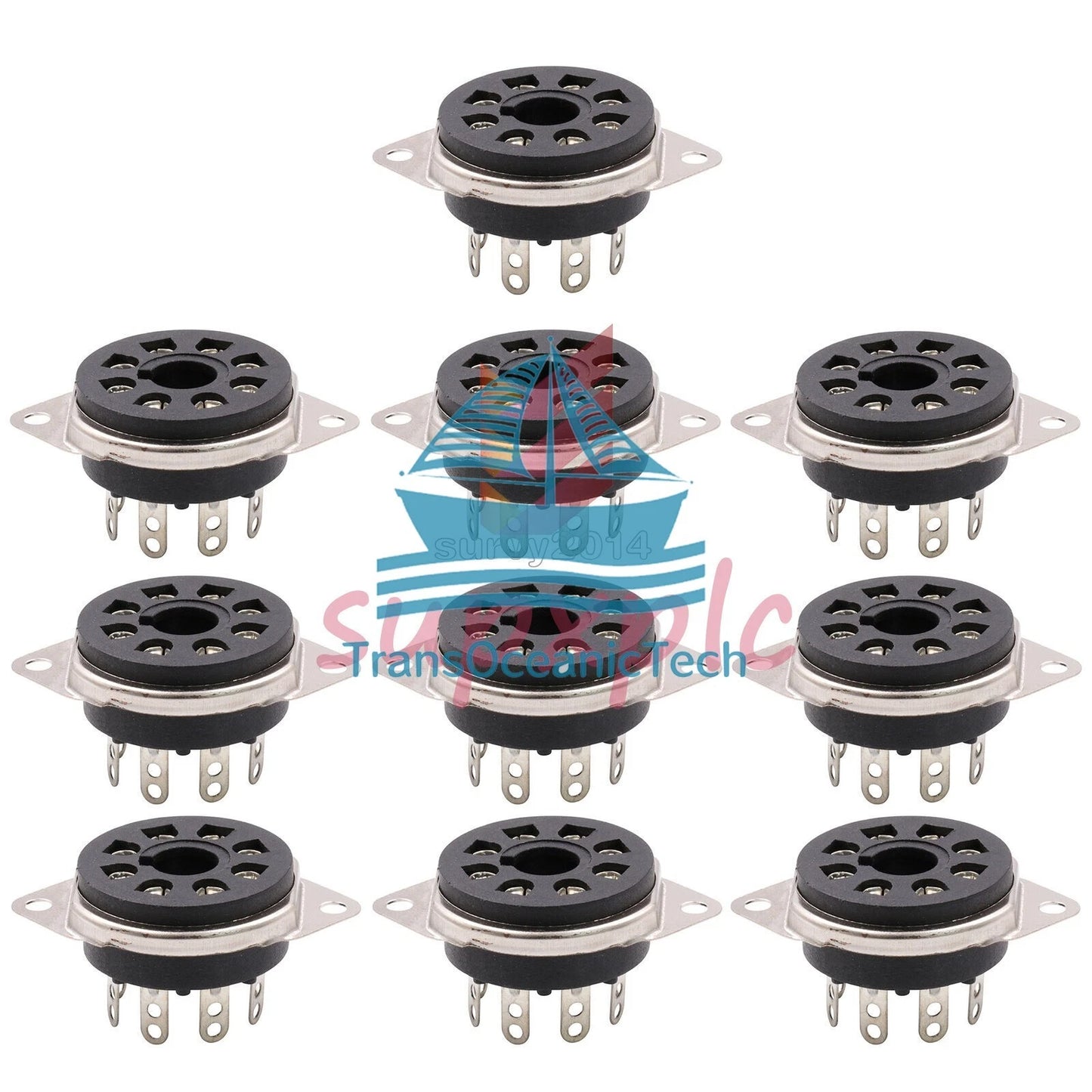 5PCS 8pin Bakelite Octal Valve Tube Socket For EL34 6V6 6L6 KT88 Chassis Mount