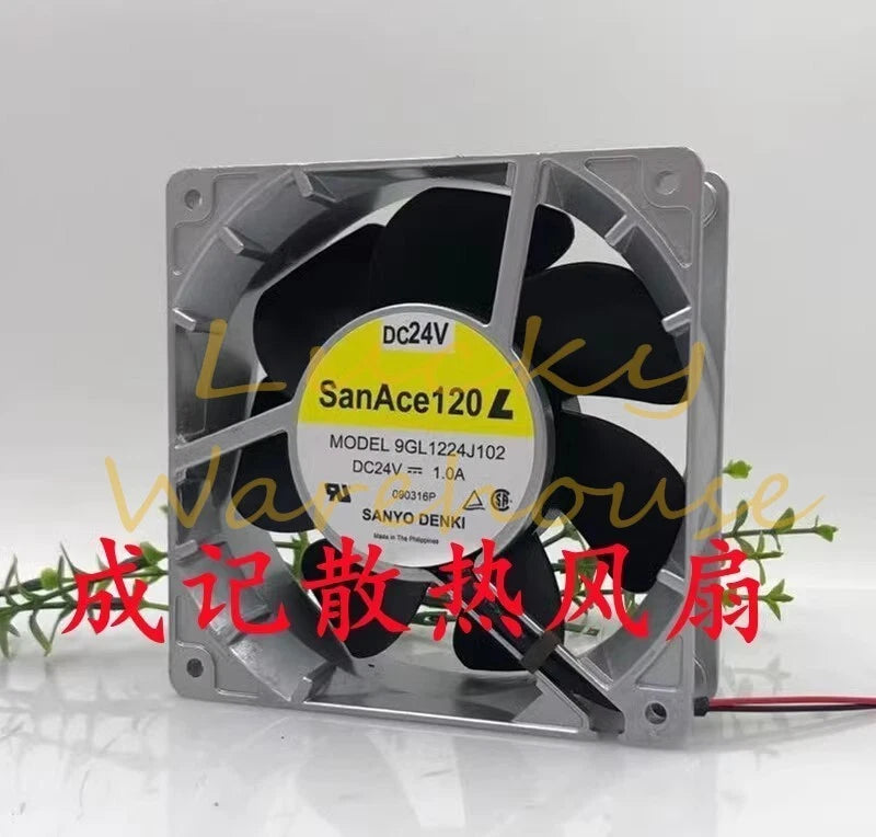 Sanyo 9GL1224J102 12038 DC24V 1.0A 2-Wire Aluminum Frame Cooling Fan