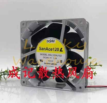 Sanyo 9GL1224J102 12038 DC24V 1.0A 2-Wire Aluminum Frame Cooling Fan