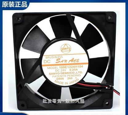 Sanyo 109E1224H104 24V 0.25A 120×120×38mm 2-Wire Inverter Cooling Fan