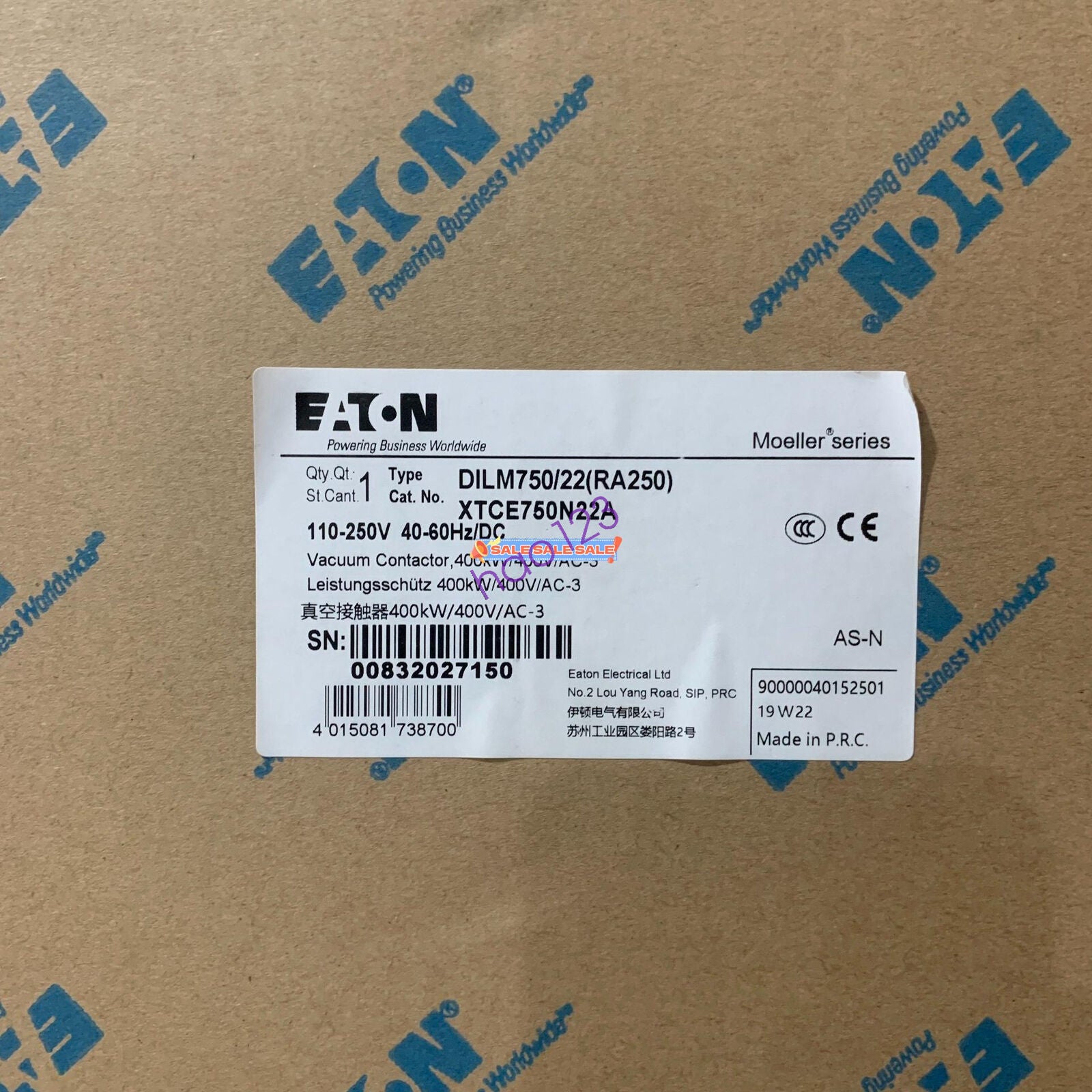 new EATON DILM820 contactor by Fast delivery - EATON