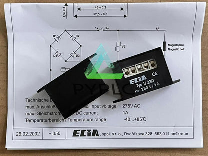 ECIA TYP U230 230V/1A brake rectifier power supply brake module～