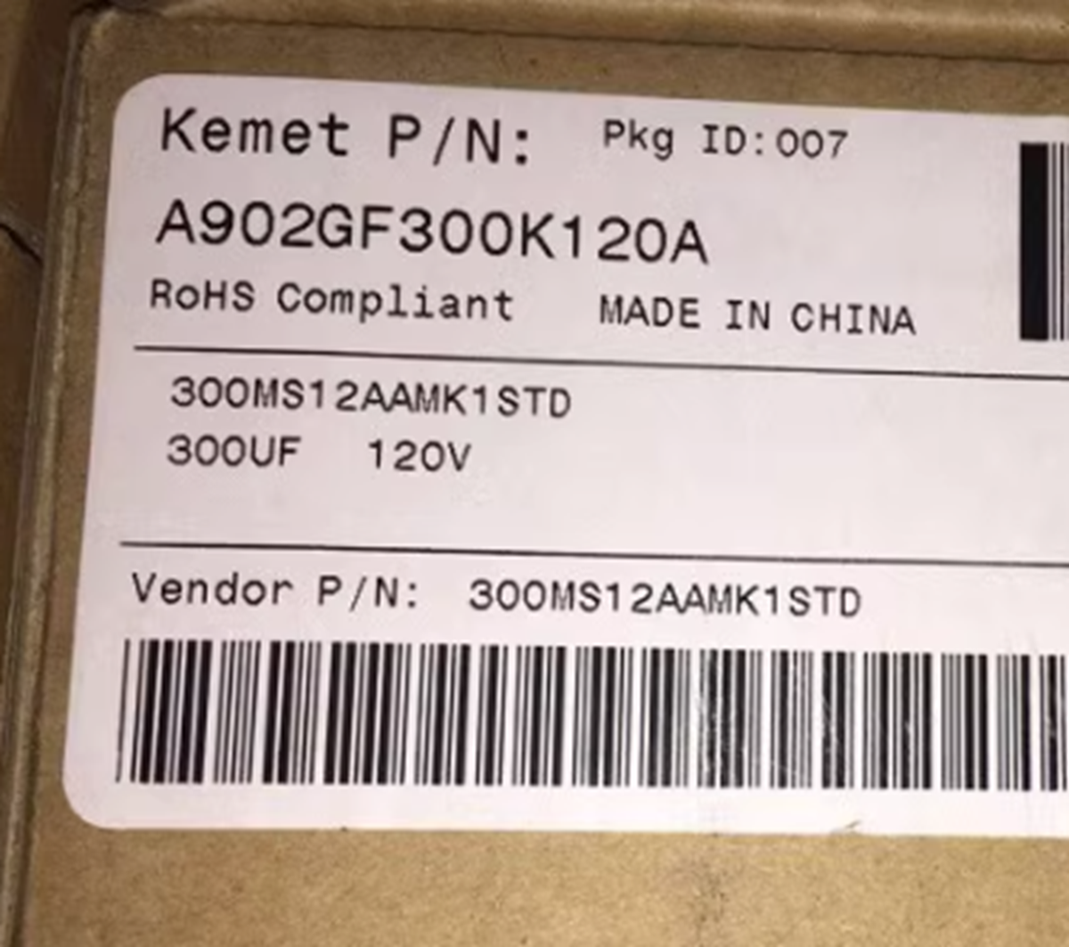 New 1PCS KEMET 300MS12AAMK1STD Film Capacitor 120V 300UF - KEMET