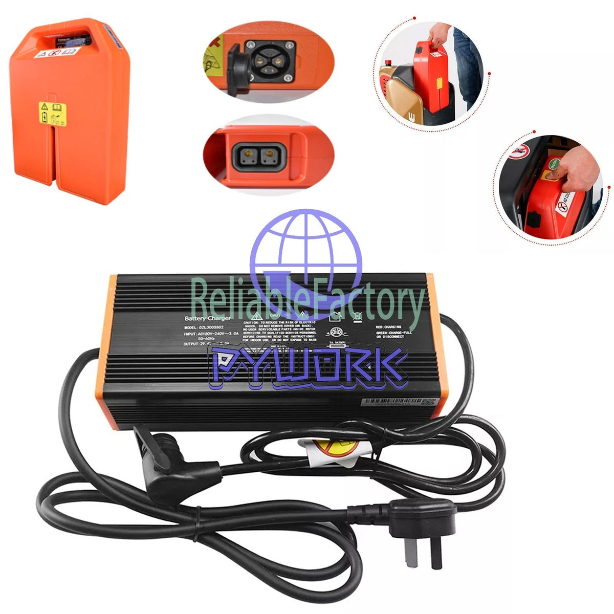 24V 8A Lithium Battery Charger for NOBLIFT EDGE PTE15N Electric Pallet Jack
