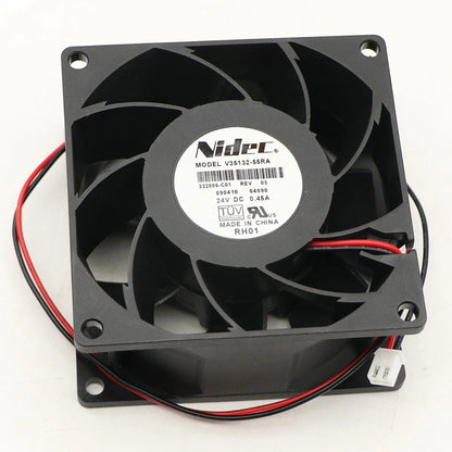 For Nidec V35132-16F V35132-55RA Inverter Axial Fan 2-pins 24V 0.45A 80x80x38mm