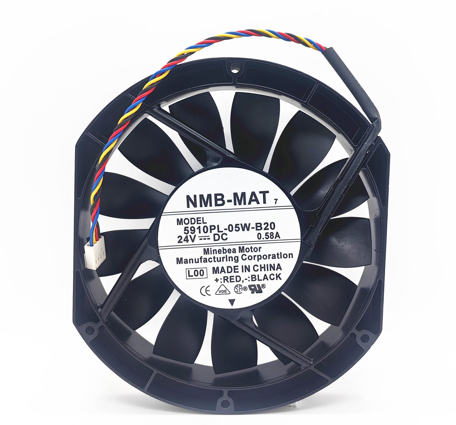 new NMB 5910PL-05W-B20 24V 0.58A 172*150*25MM 4-wire DC fan