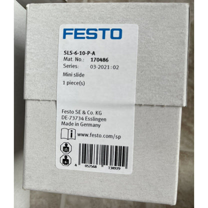 New FESTO SLS-6-10-P-A 170486 Slide Cylinder 1 Year - FESTO