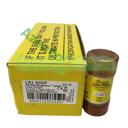 10Pcs Bussmann LPJ-50SP 50 Amp Fuses Low Peak Class J 600 Volts LPJ50SP