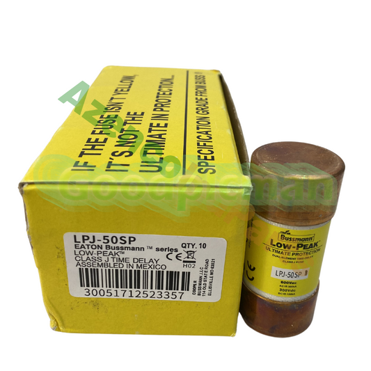 10Pcs Bussmann LPJ-50SP 50 Amp Fuses Low Peak Class J 600 Volts LPJ50SP