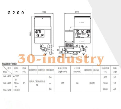 1PCS FOR ISHAN Punch 2000cc 25W Auto Grease Pump YGL-G200 DC24V AC110/220/380 - ISHAN