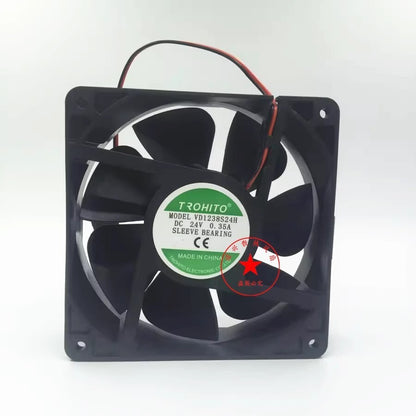 TROHITO VD1238S24H DC24V 0.35A 12038 12CM 2-Wire Cooling Fan