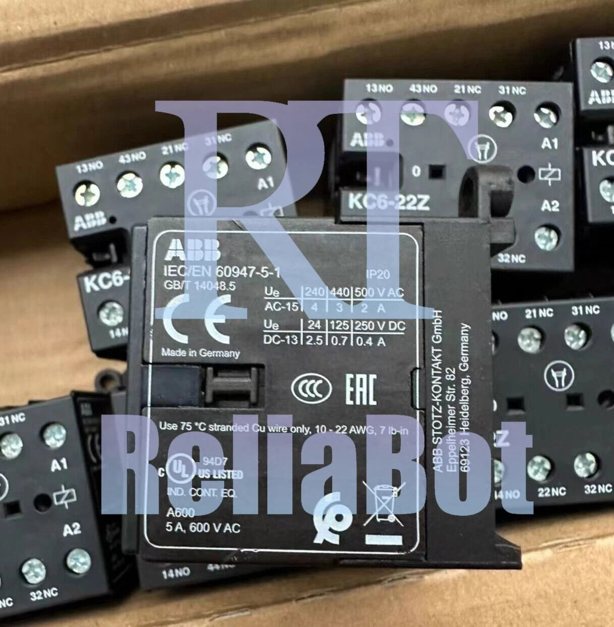 1pc ABB KC6-22Z-04 Mini Contactor Relay 110-125VDC GJH1213001R0224