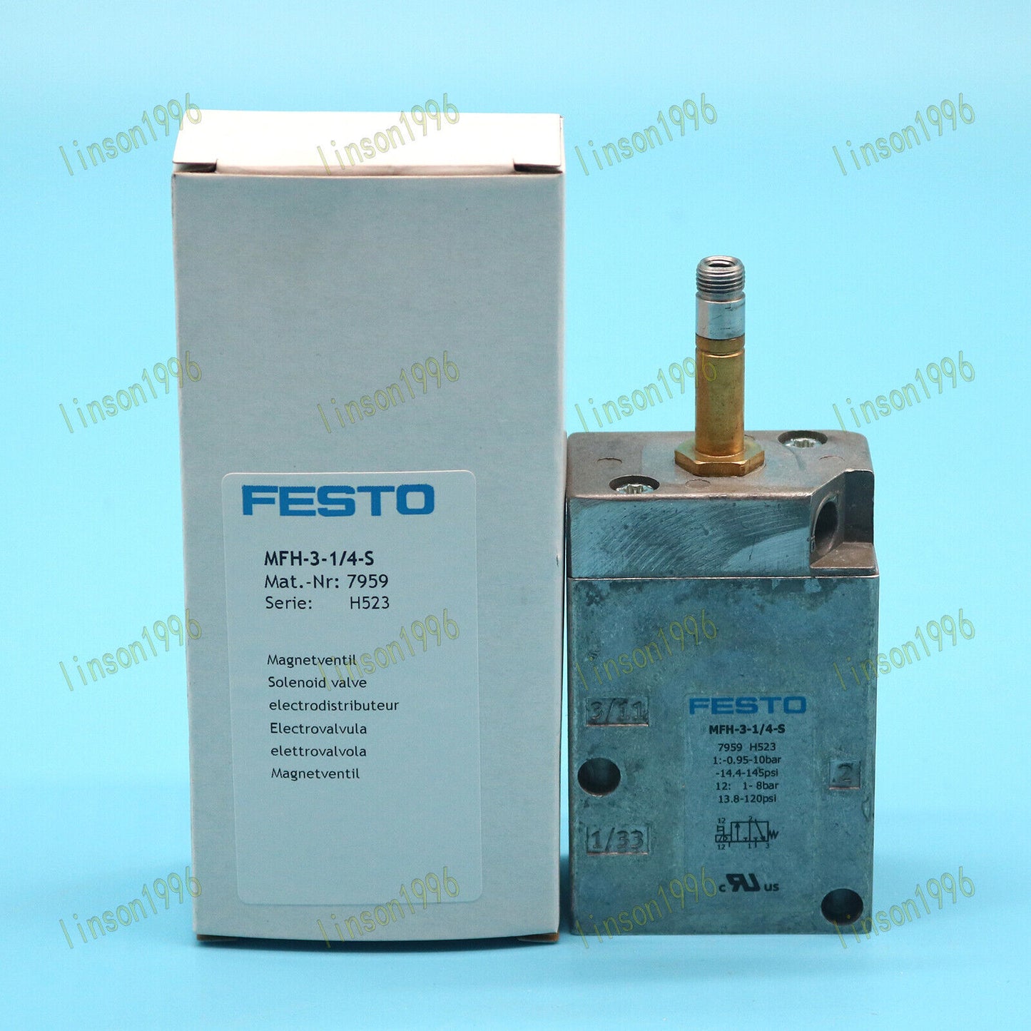 FESTO MFH-3-1/4-S Solenoid Valve, 1/4-Inch, In Stock - FESTO