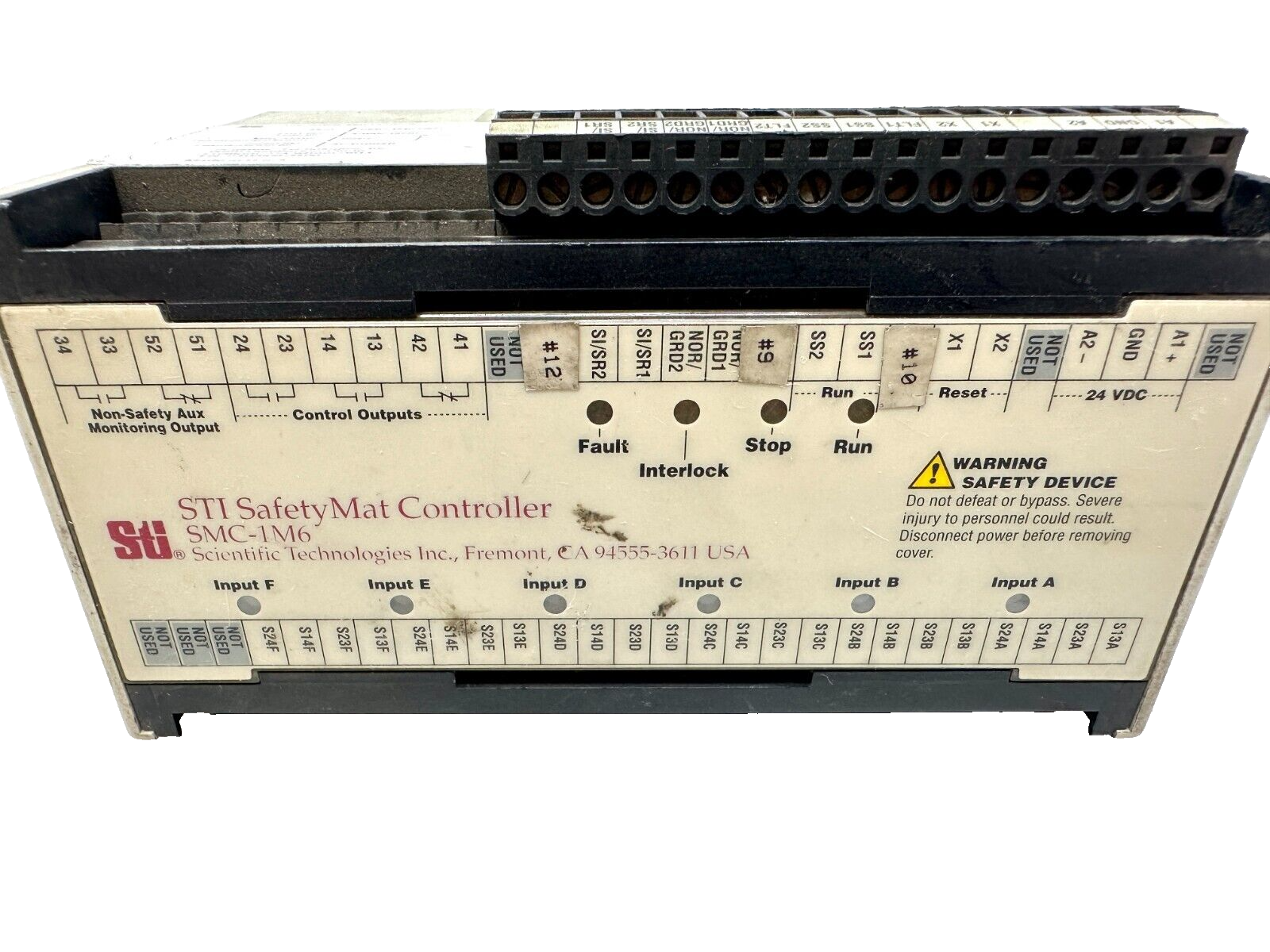 used STI SMC-1M6 SafetyMat Controller *Missing 1 Terminal* - STI