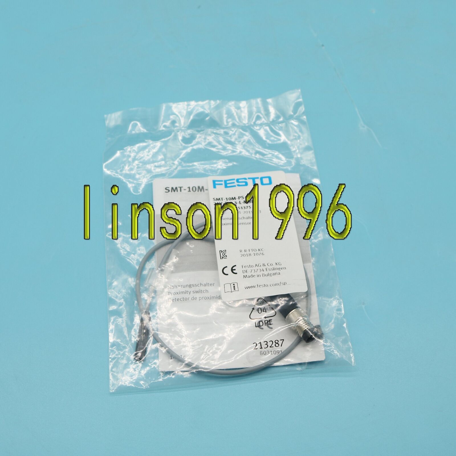 FESTO Proximity Switch SMT-10M-PS-24V-E-03-L-M8D - FESTO