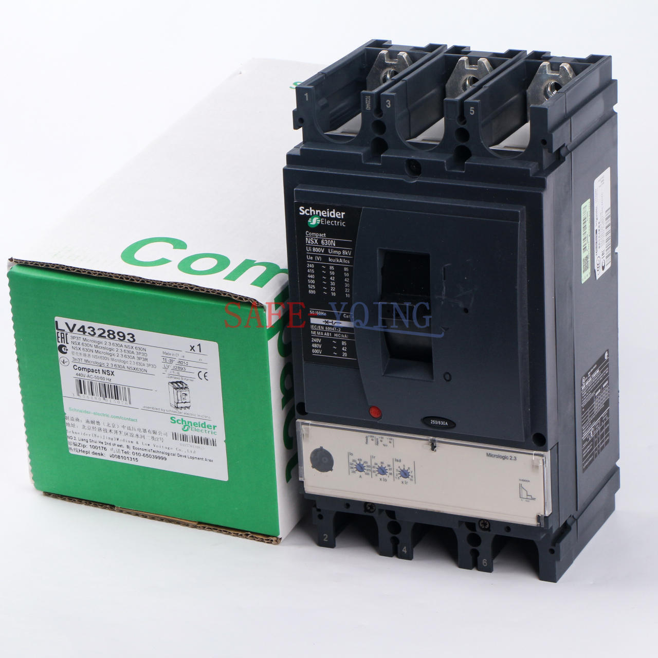 new One LV432893 NSX630N Molded Case Circuit Breaker 3P 630A IN BOX - ONE