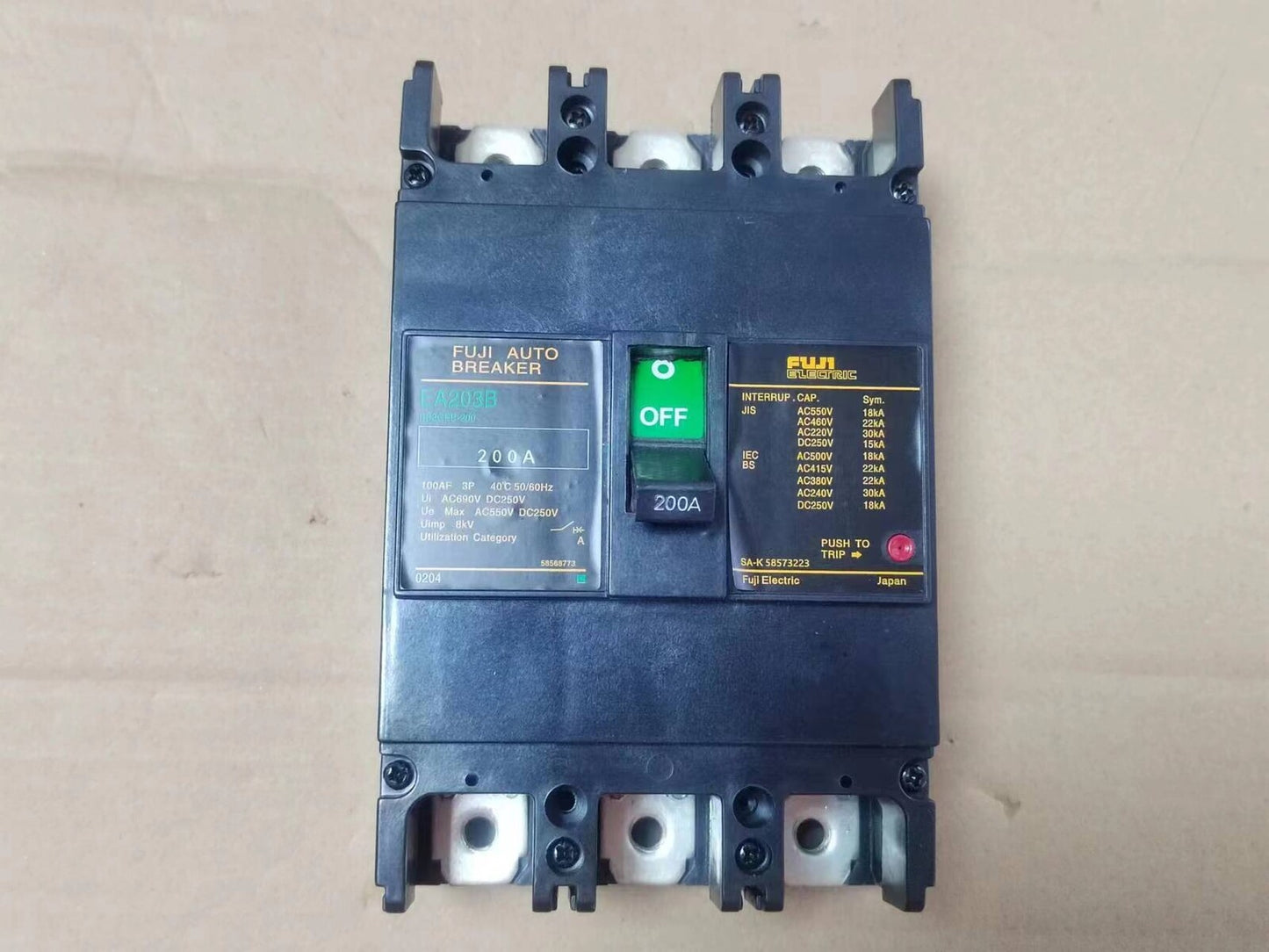 EA203B 3P 200A For Fuji Automation Auto Circuit Breaker