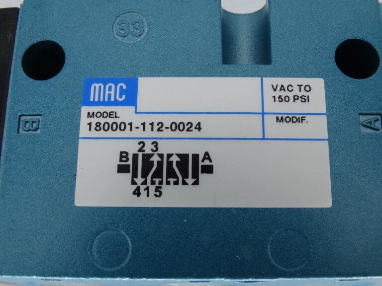 MAC VALVES INC 180001-112-0024 VALVE | Professional Valve Component - MAC VALVES INC