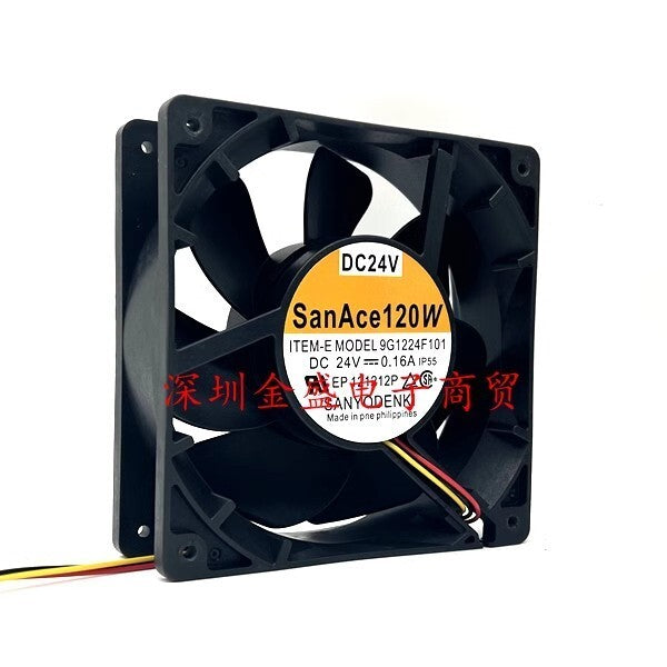 Sanyo 9G1224F101 12038 DC24V 0.16A 120*120*38MM 3-Wire Inverter Cooling Fan
