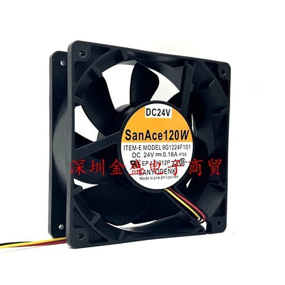 Sanyo 9G1224F101 12038 DC24V 0.16A 120*120*38MM 3-Wire Inverter Cooling Fan