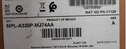 Allen-Bradley MPL-A320P-MJ74AA - ALLEN-BRADLEY