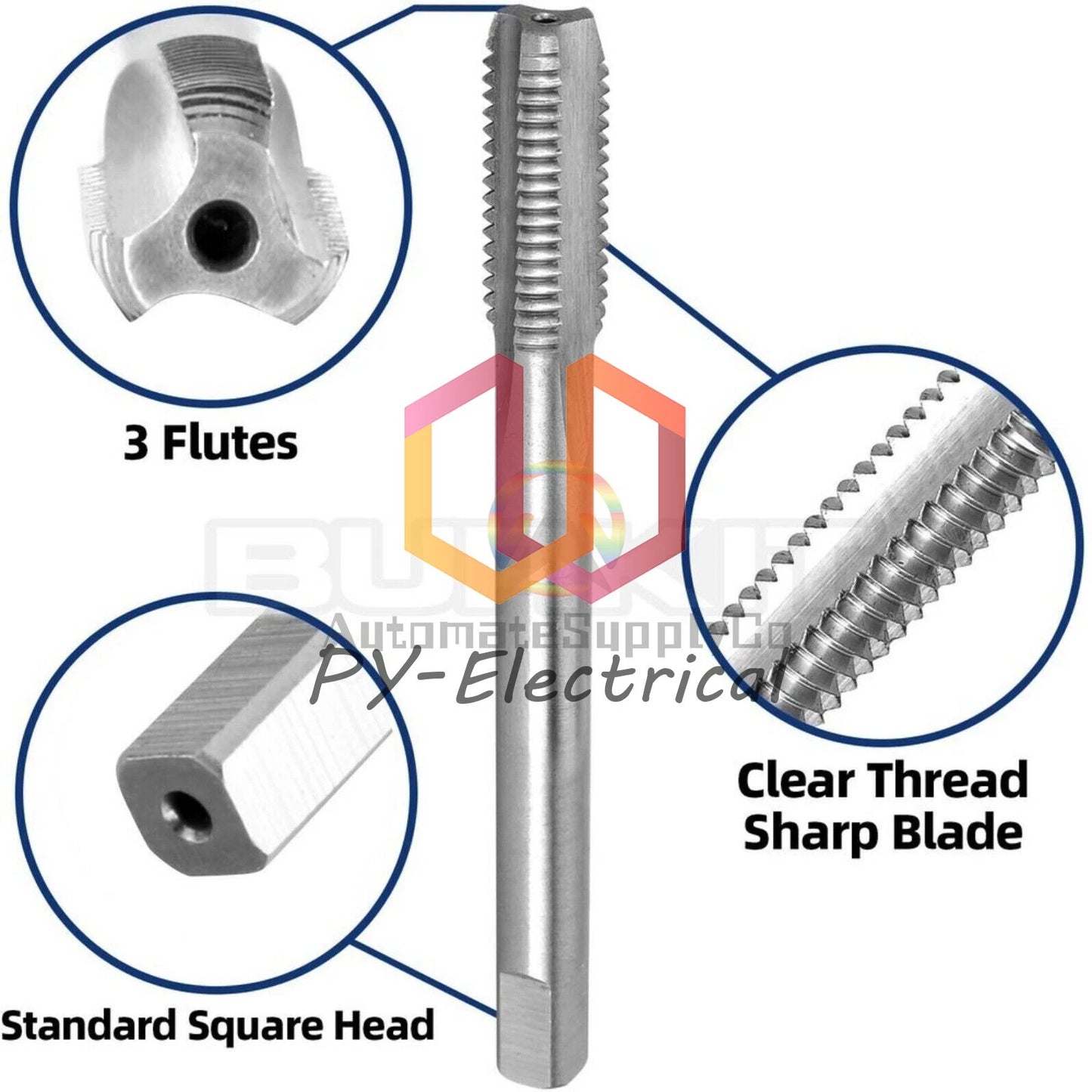 M8 X 0.8 Thread Tap Right Hand, HSS M8x0.8 Straight Fluted Machine Tap