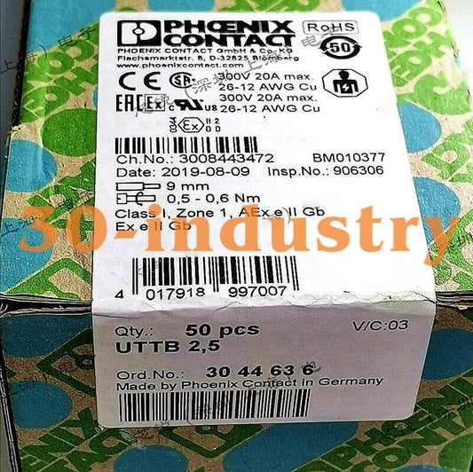 50PCS Double-layer Terminal Block for PHOENIX UTTB 2.5-3044636 - PHOENIX