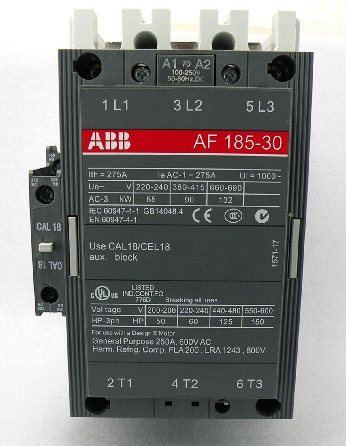 ABB AF185-30-11 100-250V Contactor - ABB