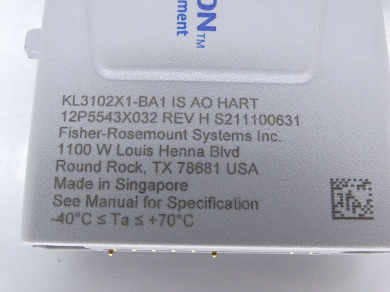 EMERSON KL3102X1-BA1-IS-AO-HART PLC MODULE