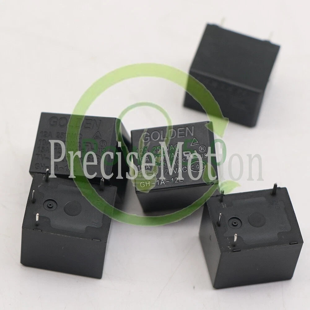 5PCS For GOLDEN GH-1A-12L 12VDC 12A 250VAC 4Pins Electromagnetic Power Relay