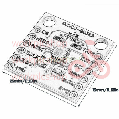 Mlx90393 90393 Digital 3D Hall Sensor Displacement Angle Rotate 3D Module