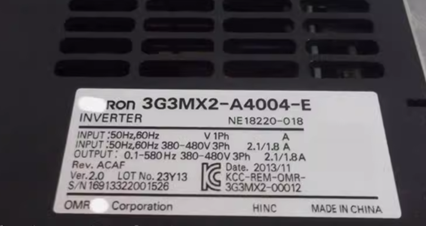 OMRON 3G3MX2-A4004-E Panel Replacement - OMRON