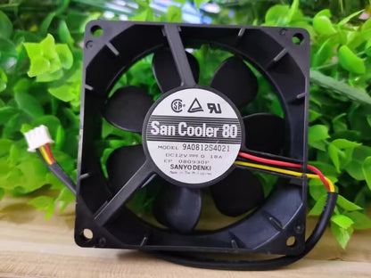 Sanyo 9A0812S4021 DC12V 0.18A 80*80*25MM 3-Wire Silent Cooling Fan