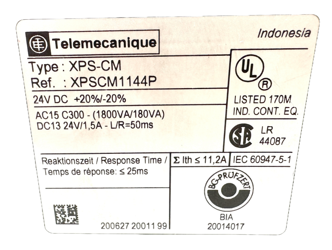 used Telemecanique XPSCM1144P Safety Relay - TELEMECANIQUE