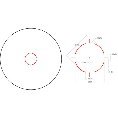 TRIJICON 1x25 MRO HD 68 MOA Reticle w/ 2.0 MOA Dot; Low Mount AC32067