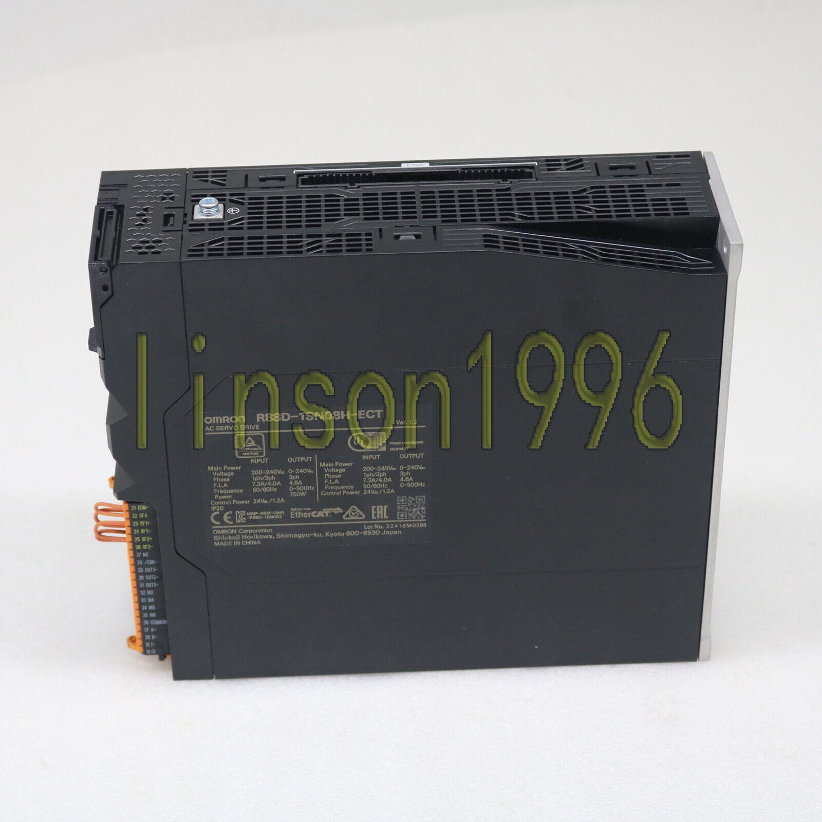 OMRON R88D-1SN08H-ECT Servo Drive - OMRON
