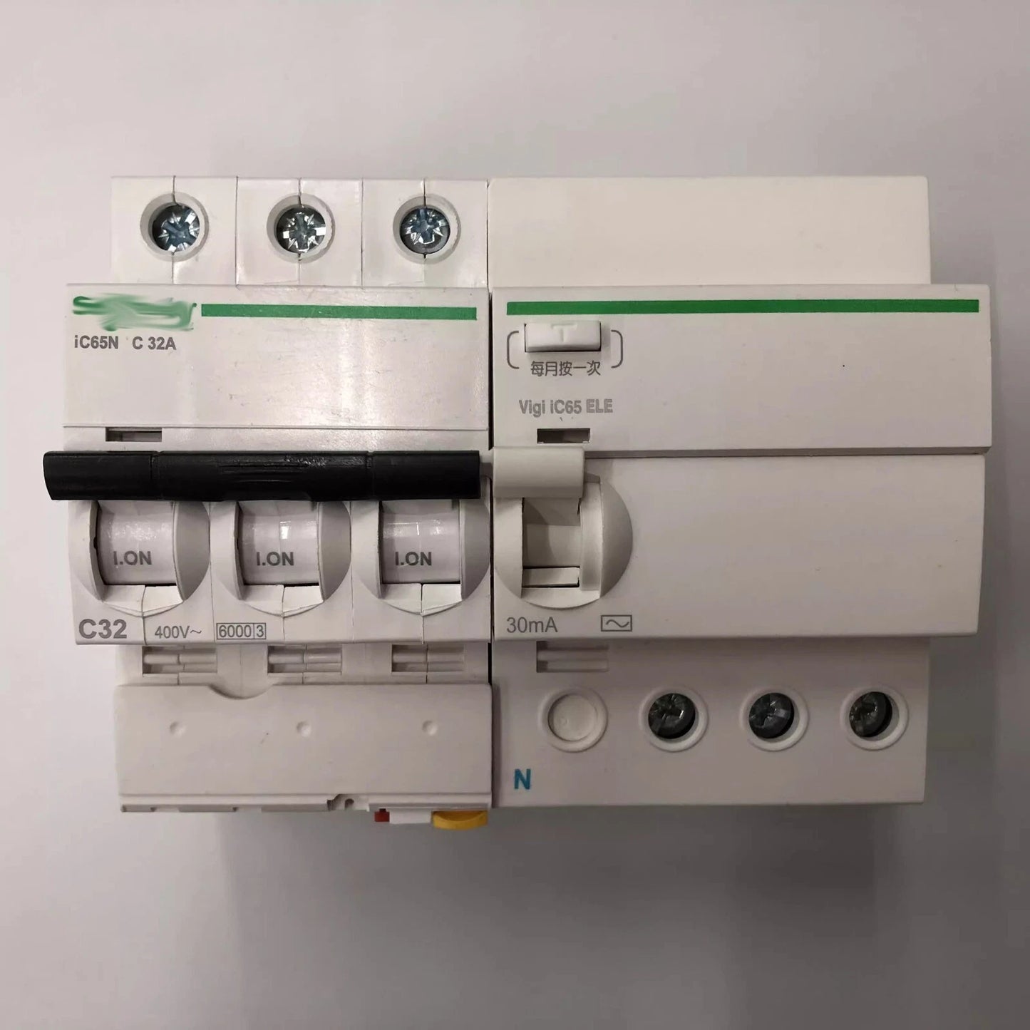 1PCS for iC65N 3P C32A 30mA Circuit Breaker Switch