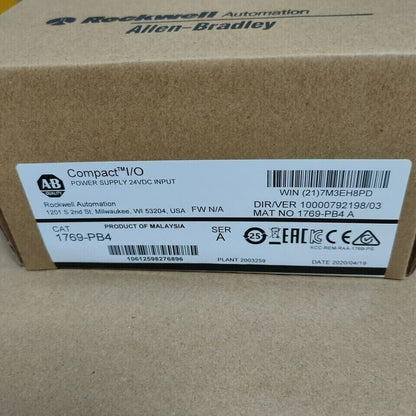 Allen-Bradley CompactLogix Power Supply 1769-PB4 New Factory Sealed - ALLEN-BRADLEY