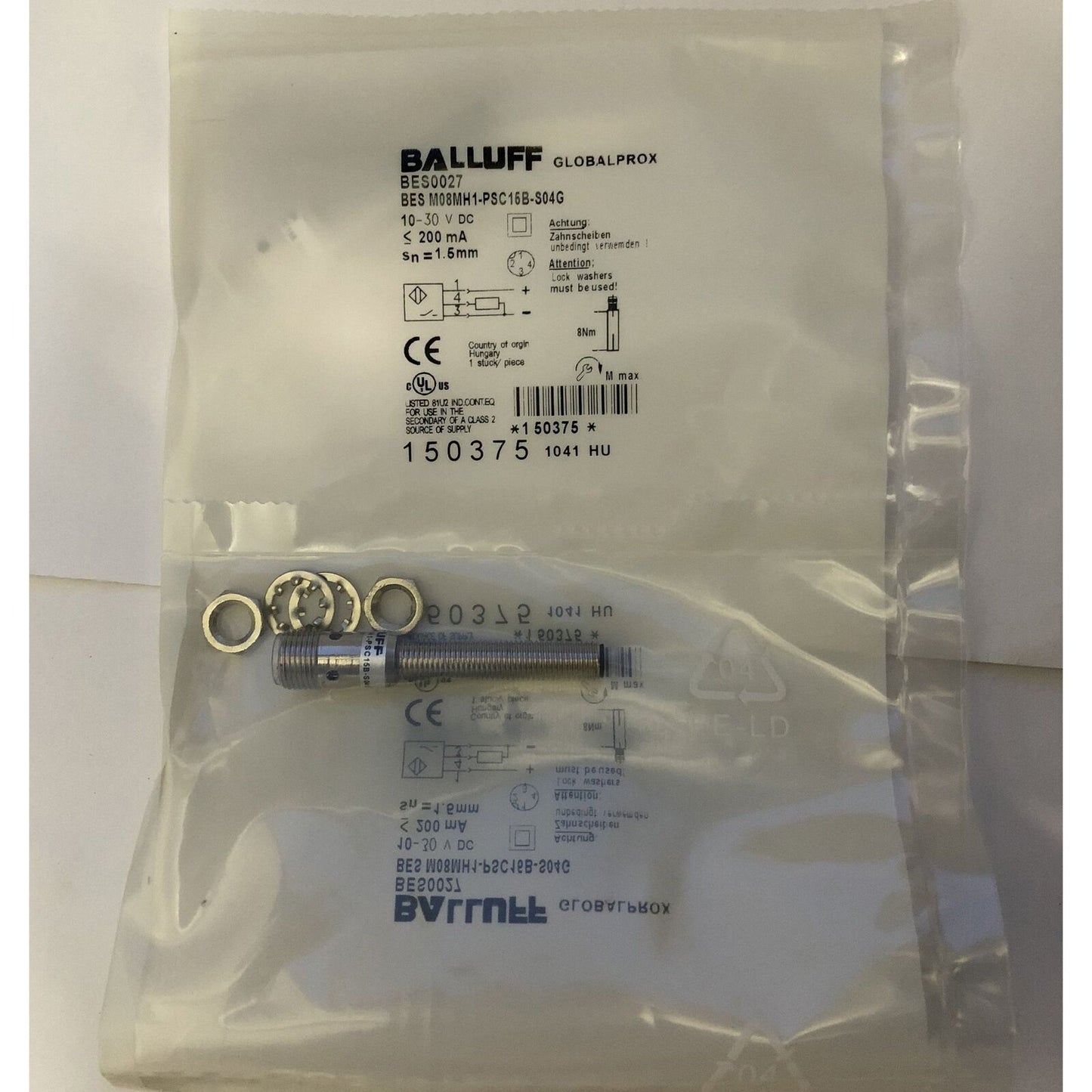 Balluff Proximity Sensor BES M08MH1-PSC15B-S04G - BALLUFF
