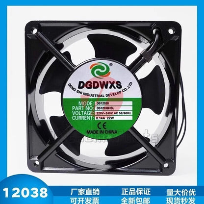 DGDWXS DS12038HSL AC220-240V 0.14A 22W 12038 Metal Cooling Fan