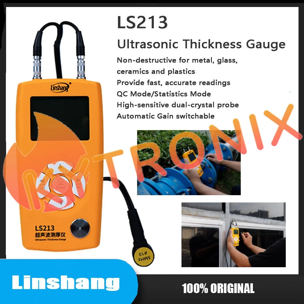 Linshang LS213 Ultrasonic Thickness Gauge Meter 0.8-350mm