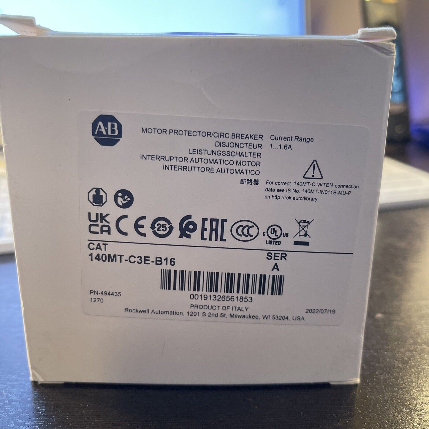 new Allen-Bradley 140MC2EB40 Motor Protection Circuit Breaker - ALLEN-BRADLEY
